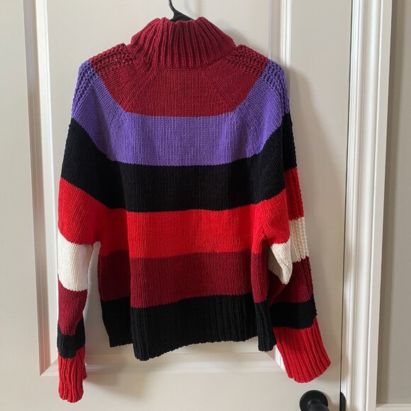 Express Stripe Mock Neck Chenille Sweater Size Large NWT - Picture 7 of 10